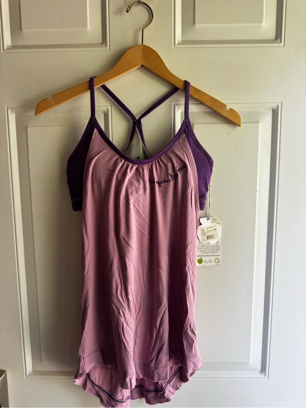 Green Apple 🍏 Yoga Bamboo Yoga Bra and Tank - Lavender
and Pink- M - NWT